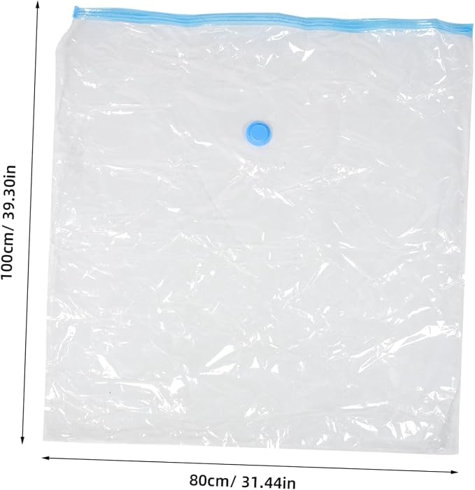 Vacuum Storage Bag Large Capacity PET and PE Household Organizer | Window, Assorted Space Saving Design, for Linens and Blankets, White Color