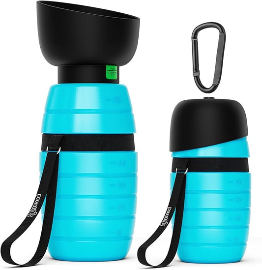 Pecute Portable 22 oz Dog Water Bottle, 2 in 1 Dog Water Bottle Bowl Leakproof with Double Seal, BPA Free, Lightweight, Pet Water Bottel Dispenser for Outdoor Walking Triping Hiking Camping Travels