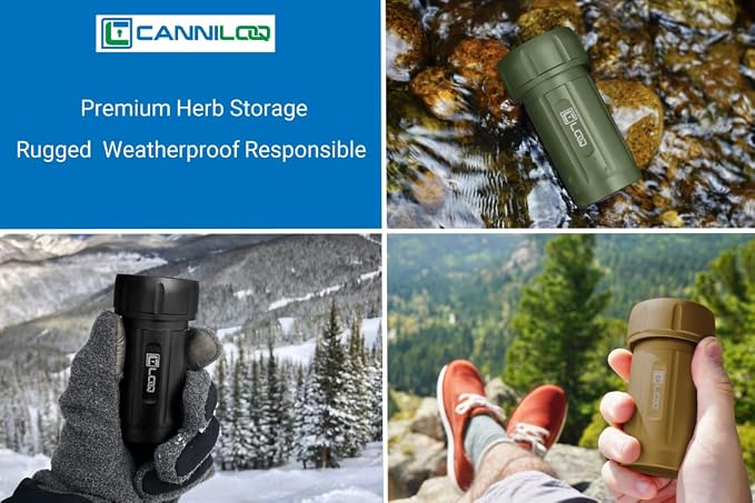 TXD120 Airtight Storage Jar and Smell Proof Container Keeps Herbs Fresh for Months, 120ml, Black Body, Black Cap