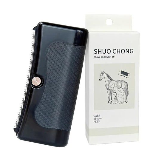 Pet Deshedding Brush for Dogs, Cats, Rabbits, Horses, Gentle Grooming Tool for Loose Hair & Matted Fur, Ergonomic Handle