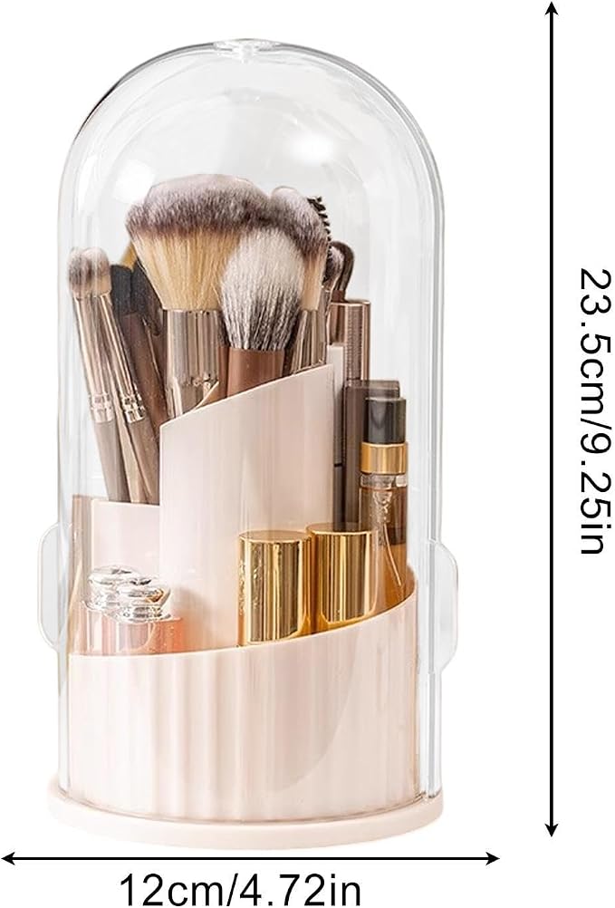 Makeup Brush Holder Dustproof Clear Lid Display Case
