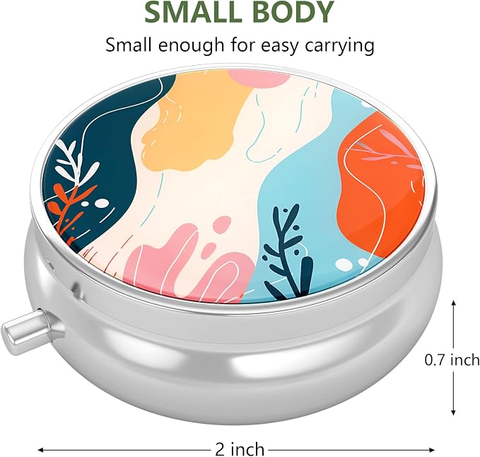 Pill Box, Small Pill Case for Purse & Pocket, Travel Medicine Organizer | Cute Travel Medicine Organizer, Portable Medicine Container Holder to Hold Vitamins, Medication, Fish Oil & Supplement