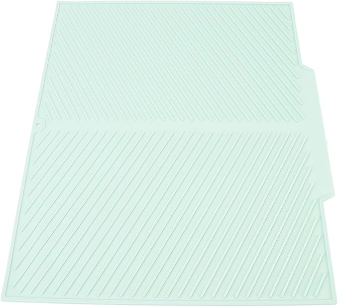 Silicone Dish Drying Mat Heat Insulated Multipurpose Dish Drain Pad Pet Feeding Mat Large Size 40.5x50.5cm for Kitchen Countertop Organizer