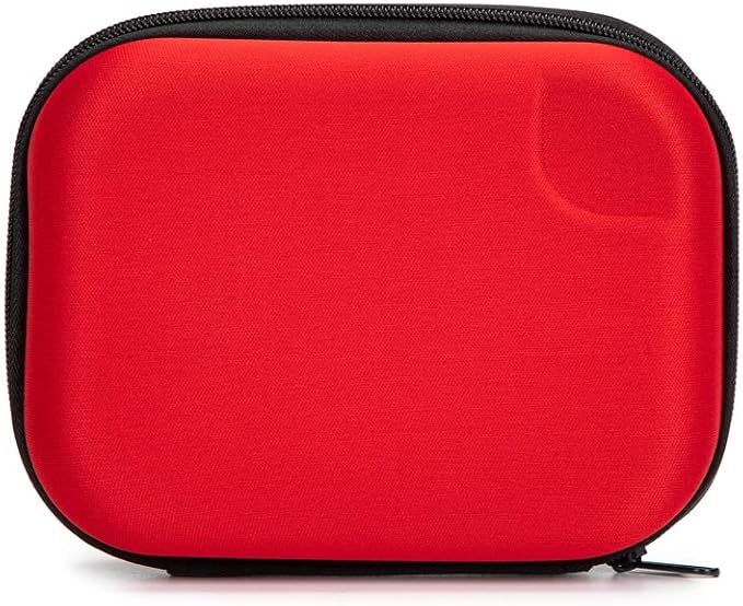 EVA Hard Red Medical Bag - Round, Emergency Responder, Camping, Outdoors (6.8x5.3x2.2 Inches)
