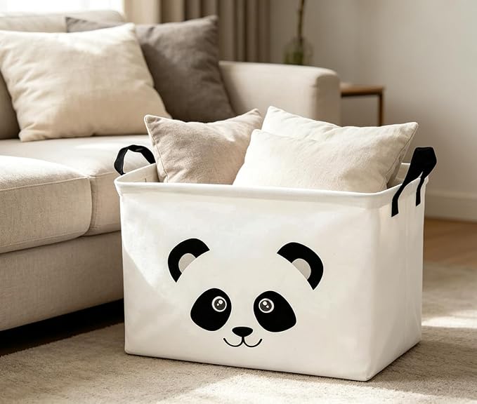 Rectangle Panda Storage Basket, Collapsible Storage Box,Gift Basket,Room Decor(PANDA)