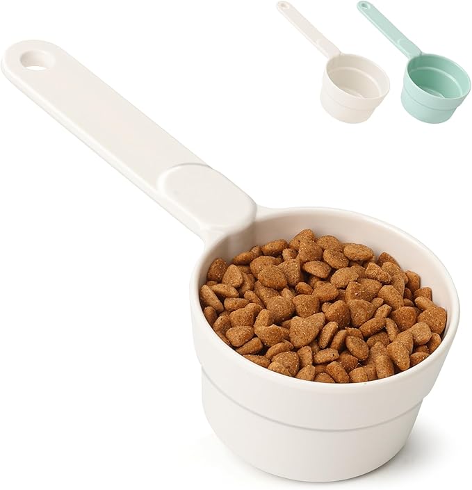 ComSaf Dog Food Scoop 1/2 Cup, Pet Food Measuring Cup for Dogs and Cats | Pet Food Scooper, Half-Cup Portion Measure, Long Handle, Dry Kibble, Multi-Pet Feed Portions, Dishwasher Safe