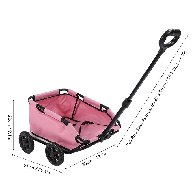 Dog Stroller Foldable Pet Buggy Portable Cat Carrier with Storage Basket 28.6lbs Capacity 51x35x23cm 4 Wheels Removable Liner Safety Leash for Small Pets