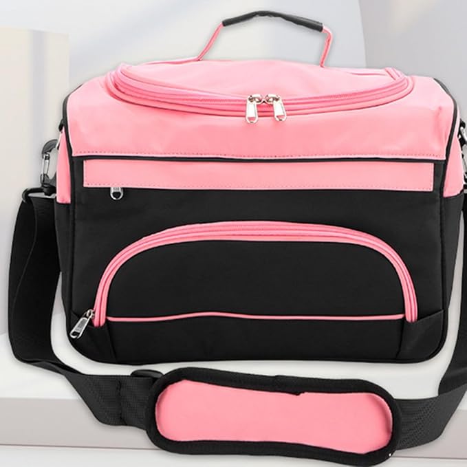 Balacoo Multi-Functional Hair Stylist Bag for Outdoor and Travel, Oxford Cloth Hairdresser Tools Organizer with Dividers, Easy Access and Keeps Tools Organized, Pink Hair Cutting Kit
