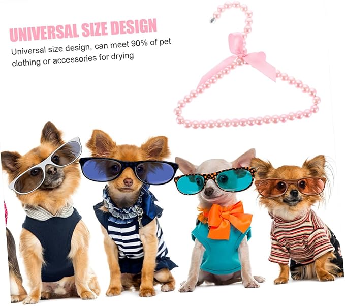 Mini Hanger for Pet Clothing Pearl Hanger Decorative for Dog Portable Pet Garment Rack