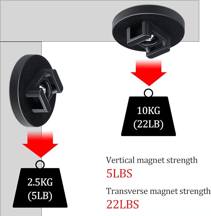 Yookeer 30 Pcs Magnetic Zip Tie Mount Cable Clips Black,43 Mm | Multipurpose Cable Clips Wire holder for Electrical Wiring, Magnet Base for Metal Surfaces, Without Drilling, Reusable