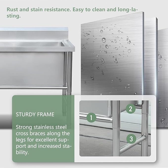 Professional Stainless Steel Dog Bathtub, Dog Pet Washing Grooming Station for Home, Dog Wash Sink Station for Large & Medium Dogs,Deep:30cm,100X70cm/39.3X27.5in