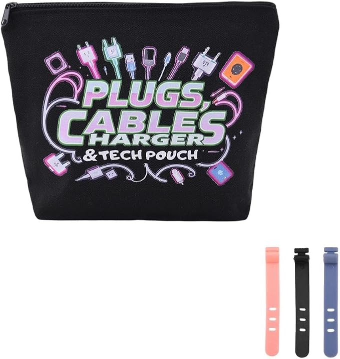Plug Cable Charger Tech Pouch Charging Cable Organizer Travel Bag Small Usb Wire Storage Bag Earphone Case Pouch Silicone Cord Ties for Electronics Cell Phone Charger Bags for Men Women Charge Wrap