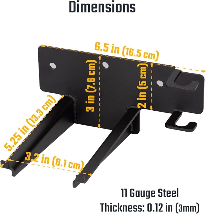 Pump Sprayer Holder Wall Mount, Built-In Wand Notch | Fits Any Brand of Bottles up to 2.5 Gallon, Black Powder-Coated, Garage or Outdoor Use, 15 lb Capacity, Hardware Included