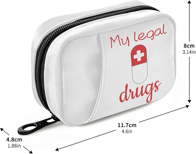Pill Organizer Pill Box 7 Day Pill Case Bag Travel Pill Organizer Bag with Zipper Portable Weekly Case Compact Size for Vitamin Supplement Holder