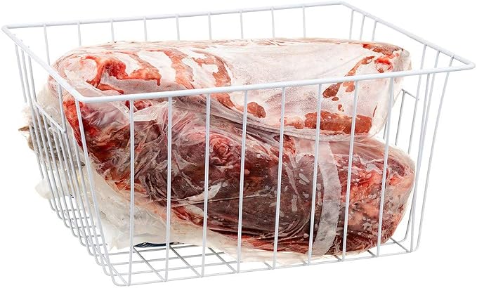 Freezer Storage Organizer Baskets, Household Refrigerator Chest Organization with Built-in Handles for Cabinets, Pantry, Closets, Bedrooms