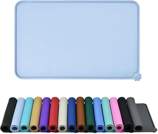 Reopet Waterproof Pet Feeding Mat, Non-Slip Silicone Placemats for Dog Cat Food and Water Bowl, High Raised Edges to Prevent Spills and Protect Floors