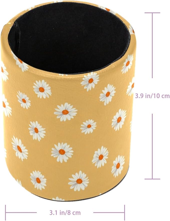Daisy Pen Holder, Pencil Cup Marker Brush Holder Desk Storage Case, Desktop Organizer for School Office Home Supplies