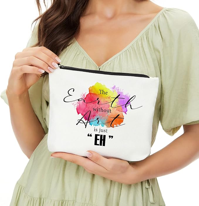 Artist Supplies Makeup Bag, Artists Gifts Cosmetic Bag Zipper Pouch | Art Teacher Appreciation Gifts, Christmas Birthday Gifts for Women Girls Sister Friends Painters Art Lovers Makeup Travel Bag