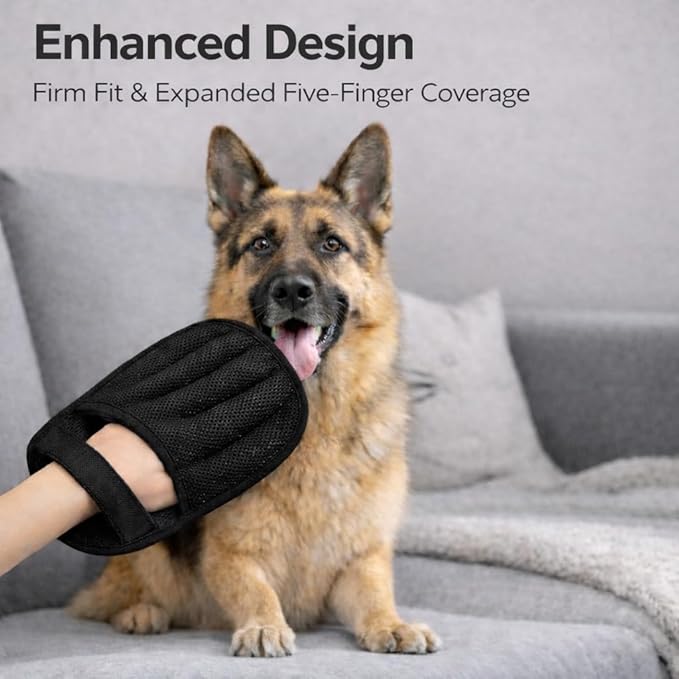 Magic Brush Pet Hair Removal & Mini Pet Hair Remover Tool – Newly Upgraded Reusable Electrostatic Pet Hair Remover Glove for Clothing, Couch, Bed, Carpet & Car Seat (Black)