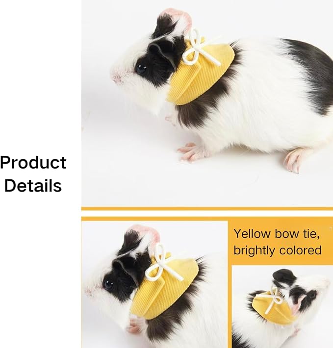3PCS Adjustable Mini Pet Triangle Bandana, Soft Stretch Knit Bow Collar Decor Accessory with Slide Buckle, Cute Photo Outfit Prop for Small Bird, Hamster, Guinea Pig Tiny Pets