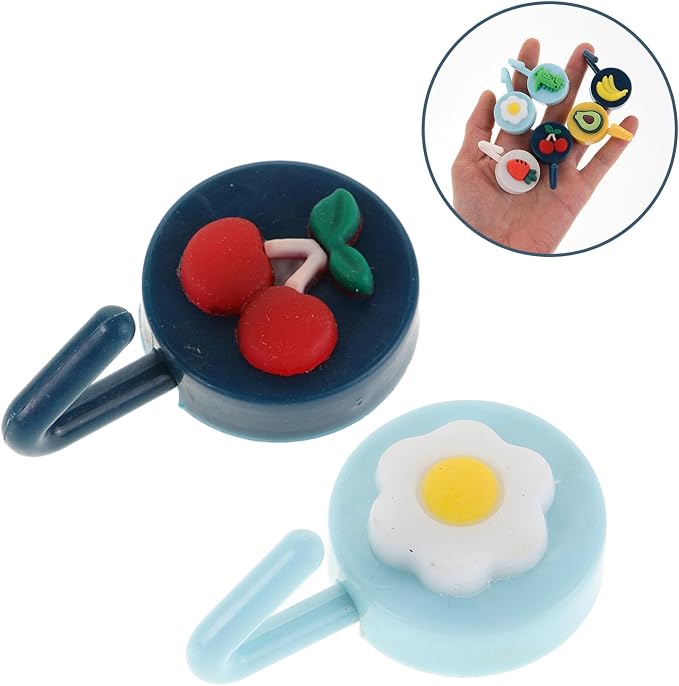 12 Pcs Cartoon Fruit Animal Punch-Free Wall Hangers Self-Adhesive Hooks Reusable Wall-Mounted Key Holders for Home Storage and Organization