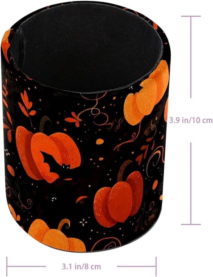 Halloween Pumpkin Pen Holder, Pencil Cup Marker Brush Holder Desk Storage Case, Desktop Organizer for School Office Home Supplies
