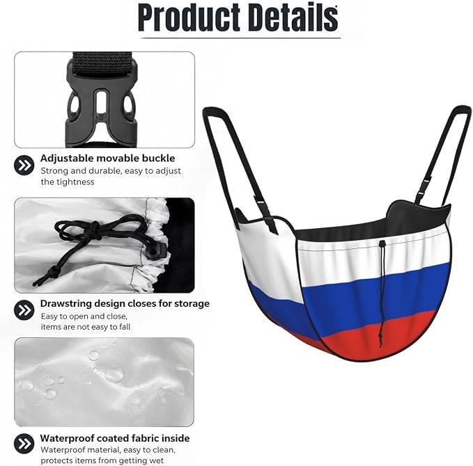 Russian Flag Car Seat Organizer-Backseat Storage Bag for Travel | Waterproof Durable. Holds Snacks Gear Essentials. Fits Most Cars.