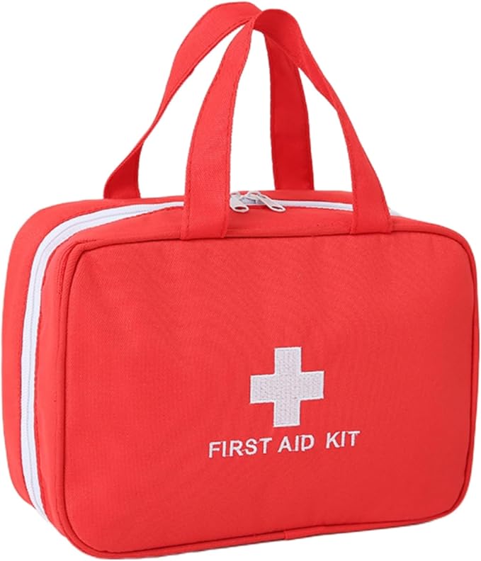 First Aid Bag Empty First Aid Kit Bag Travel Medical Pouch Camping Medicine Emergency Trauma Organizer Bags Portable for Outdoor Riding Working Car Nurse Pet Dog Cat Horse (Red)