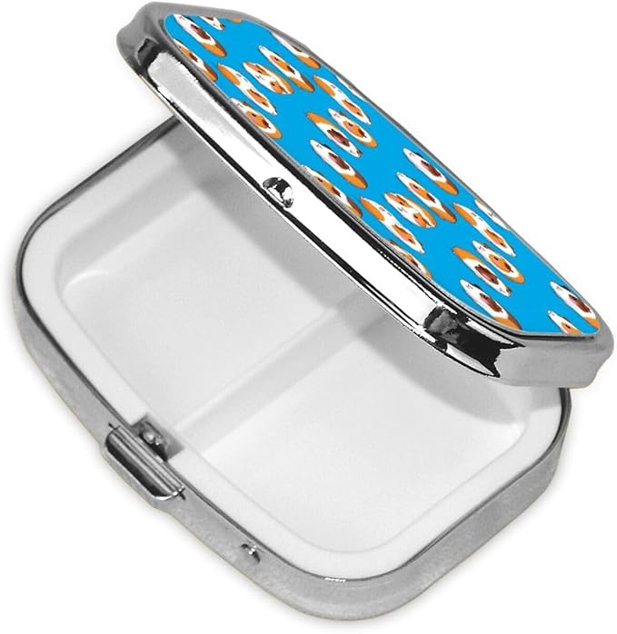 Personalized Pill Box Stainless Steel Custom Medicine Case Compact Supplement Organizer, Cute Cartoon Guinea Pigs