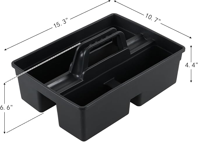 6 Packs Cleaning Tool Caddy with Handle, Plastic Cleaning Caddy | 3 Compartment Carry Caddy for Cleaning Products