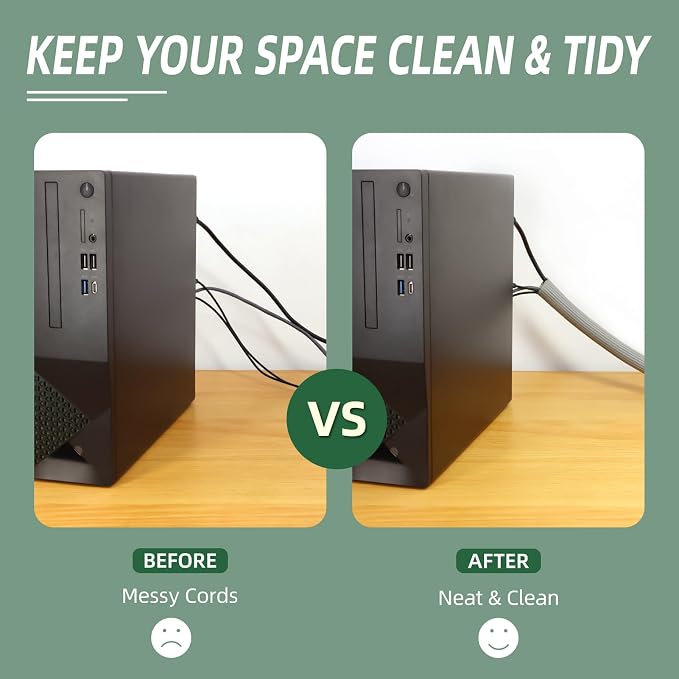 Split Wire Loom Tubing, Cable Protector Sleeve, Braided Cable Management for TV/Computer/Home Theater/Engine Bay, Cord Protectors from Pets No Chew (Grey, 1"-10ft)