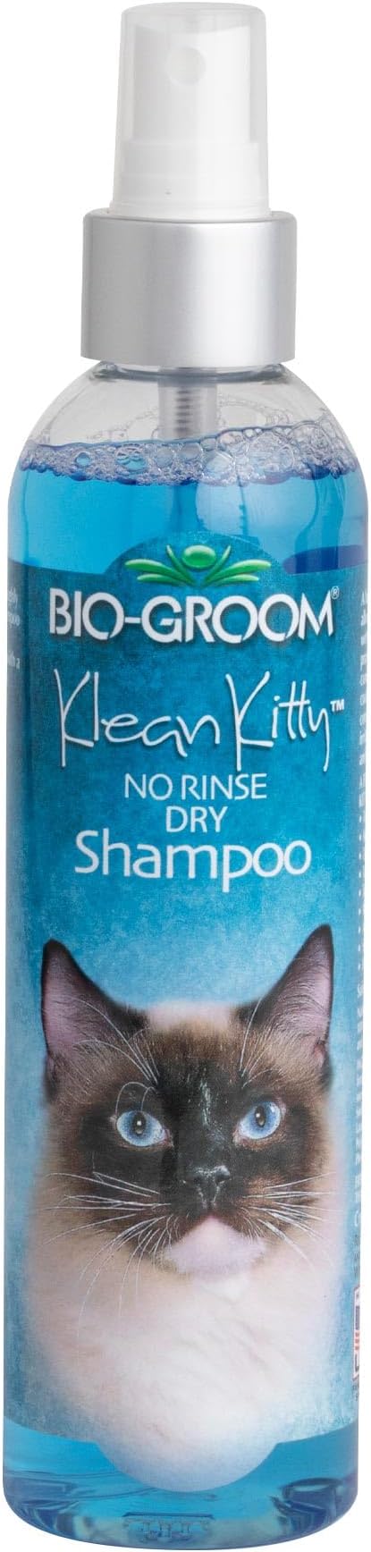 Bio-Groom Klean Kitty Waterless Shampoo for Cats – No-Rinse Formula, Kitten & Pet Grooming Spray, Cruelty-Free, Made in USA, 8 fl oz (1-Pack)