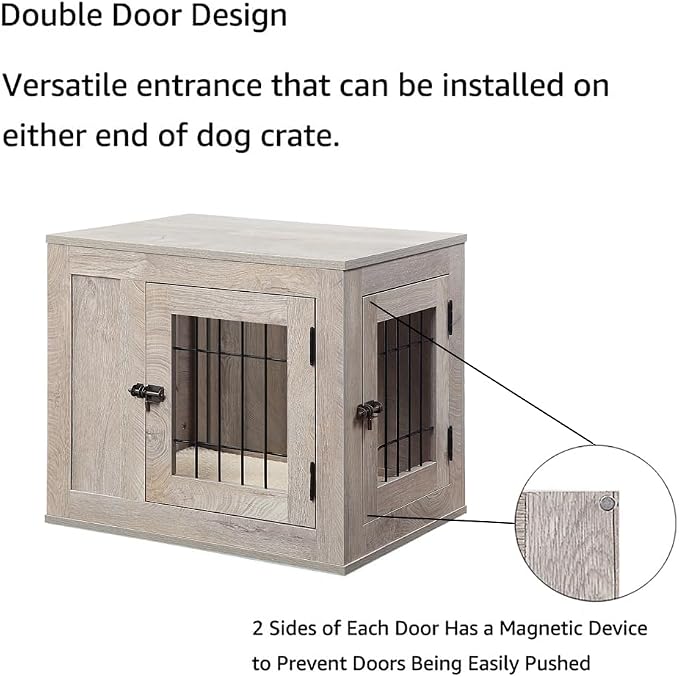 unipaws 25.5 Inch Furniture Style Dog Crate for Small Dogs, Cats, Rabbit | Indoor Puppy Kennel, Modern Decorative Wood Wire Cage, Pretty Cute End Side Table Nightstand