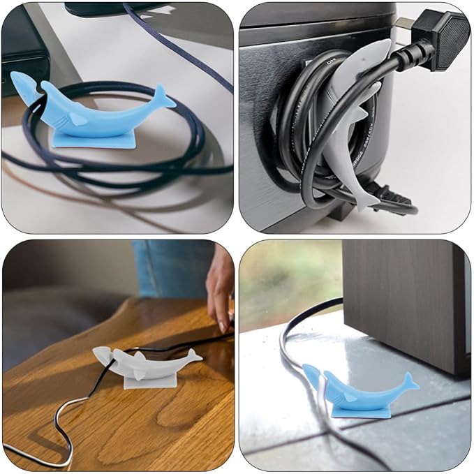Gatuida 2pcs Silicone Cable Cord Organizer Self Adhesive Backing, Lightweight and Compact Animal Shape Cord Keeper for Kitchen and Home Appliance Wire Management