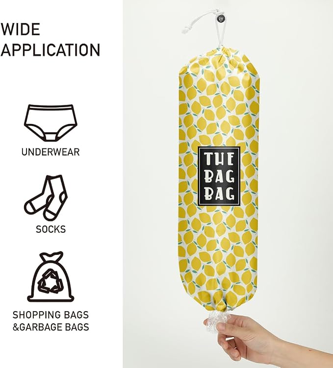 Lemon Plastic Bag Holder and Organizer - Summer Gifts for Grocery Storage, Home Farmhouse Closet Kitchen Decor, Gifts for Women Men