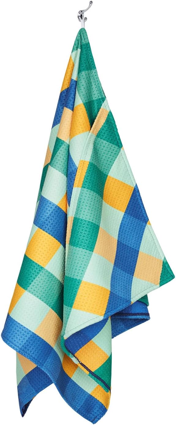 Dock & Bay Pet Towel - Super Absorbent & Quick Drying Dog Towels with Bag - 100% Recycled - Puppy Plaid, Large (120x70cm, 47x27)