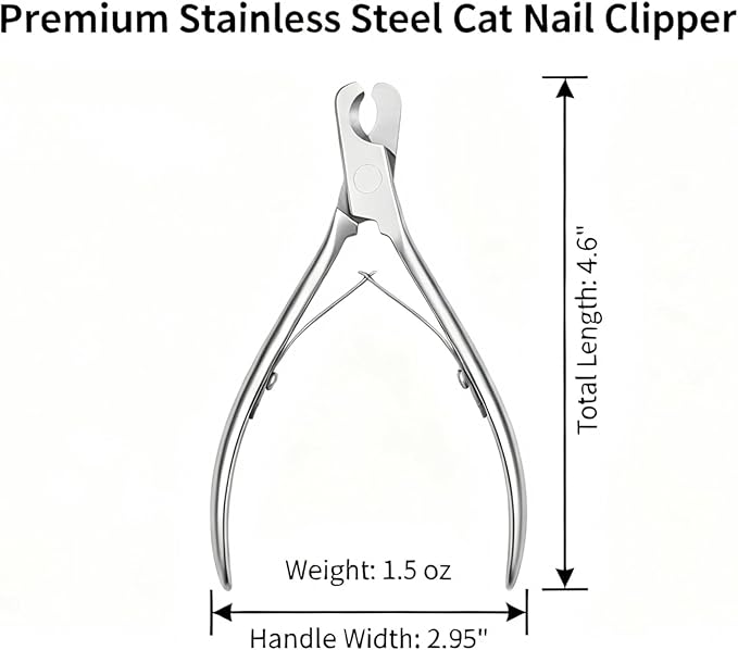 Cat and Dog Nail Clippers for Small & Medium Pets - Precision Pet Nail Trimmer with Included Cat Nail File - Professional Metal Claw Scissors for Kittens, Puppies, Rabbits & Birds
