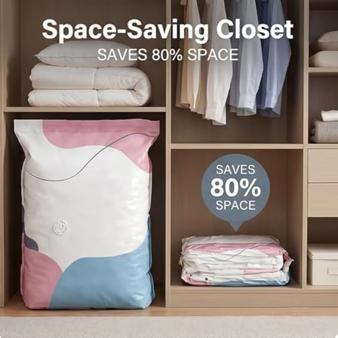 No Pump 3D Vacuum Storage Bag, 2026 Upgrade Large-Capacity Vacuum Bags, 3-Sec Fast Compression, Triple Your Closet Space, Seasonal Storage Made Effortless (2 Pcs, S: 70 * 50 * 30cm)