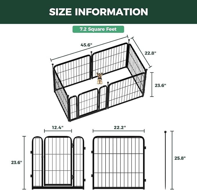 FXW Rollick Dog Playpen with Mesh Top Cover, 24"H, 6 Panels | Heavy-Duty & Easy setup Play Area, Helps Deter Jump-Outs, Indoor Use, For Puppies & Small Dogs, Patented