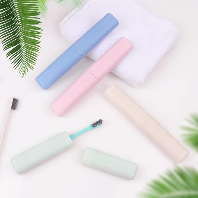 Hooqict 4 Pack Travel Toothbrush Case Portable Travel Toothbrush Holder Plastic Toothbrush Container Protector Cover Case for Traveling, Bathroom, Camping, Home, School, Business