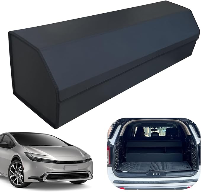 Car Trunk Organizer for For Toyota Prius Prime - Custom Fit,Large Space Outdoor Trunk Organizer with Leather,Hook and Loop Fastener,4-Layer Cover,For Toyota Prius Prime 2023-2025