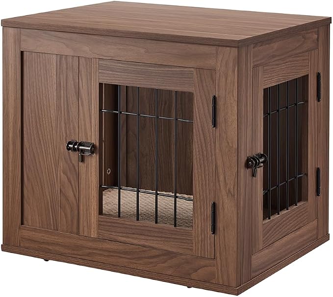 unipaws 25.5 Inch Furniture Style Dog Crate for Small Dogs, Cats, Rabbit | Indoor Puppy Kennel, Modern Decorative Wood Wire Cage, Pretty Cute End Side Table Nightstand