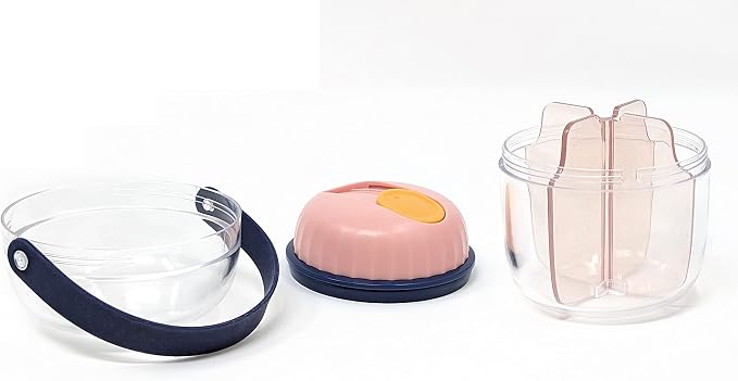 Mini Pill Dispenser Organizer Bottle, Daily Travel Medication Box with Secure Closure (Mini - Pink)