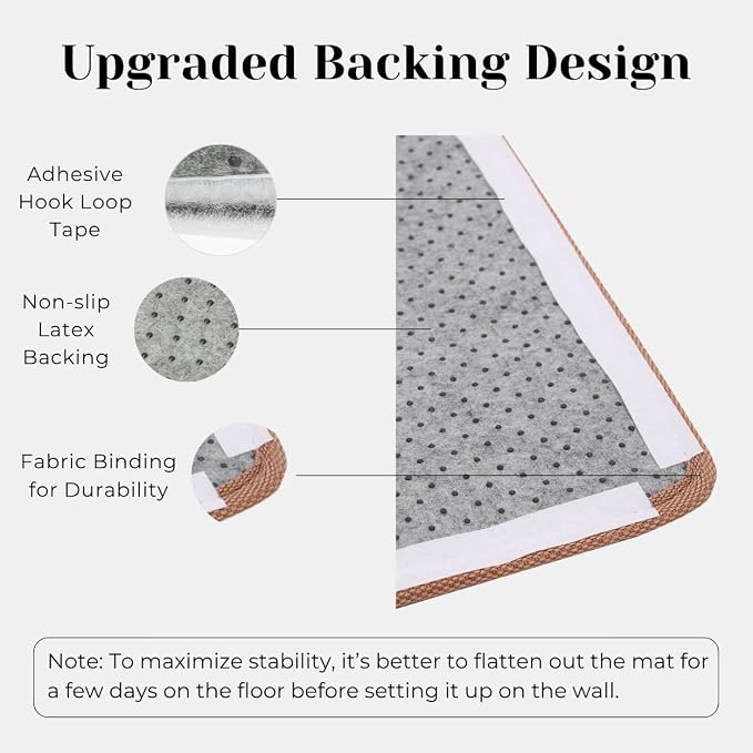 Sisal Cat Scratcher Post Mat (Use on Wall, Couch and Carpet), Durable and Shedding-Resistant Cat Scratching Surface - 21.7x13 inch with Adhesive Pads (The Cat Wave)