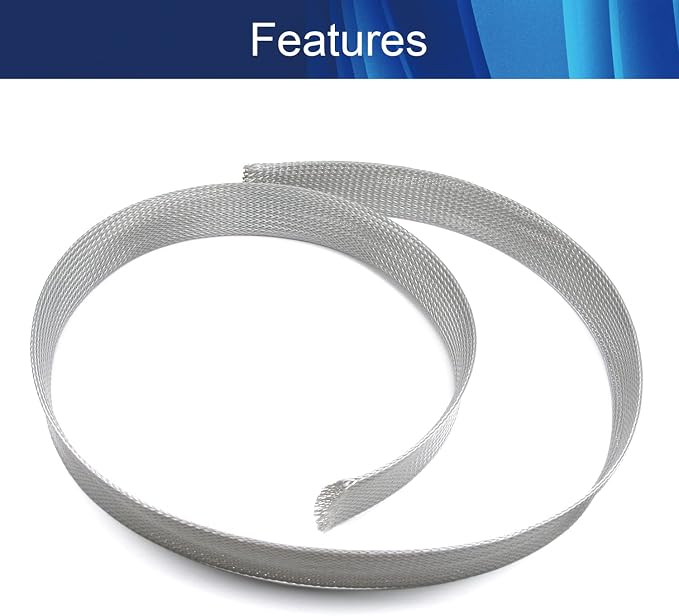 Jutagoss PET Expandable Braided Cable Sleeve, 3.28ft - 1.18 inch Gray Cable Management Sleeve, Wire Loom Tube Cord Protector for USB Cable, Power Cord, Audio Video and More, 1Pc