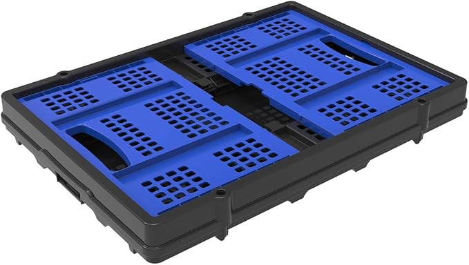LEADALLWAY 50L Collapsible Plastic Storage Basket Specially Designed Brand Assembly Feasible Multiple Carts and Shopping Cart Foldable Storage Bin Organizer 110LBS,1Pack | Specially Designed Brand Assembly Feasible Multiple Carts and Shopping Cart Fold...