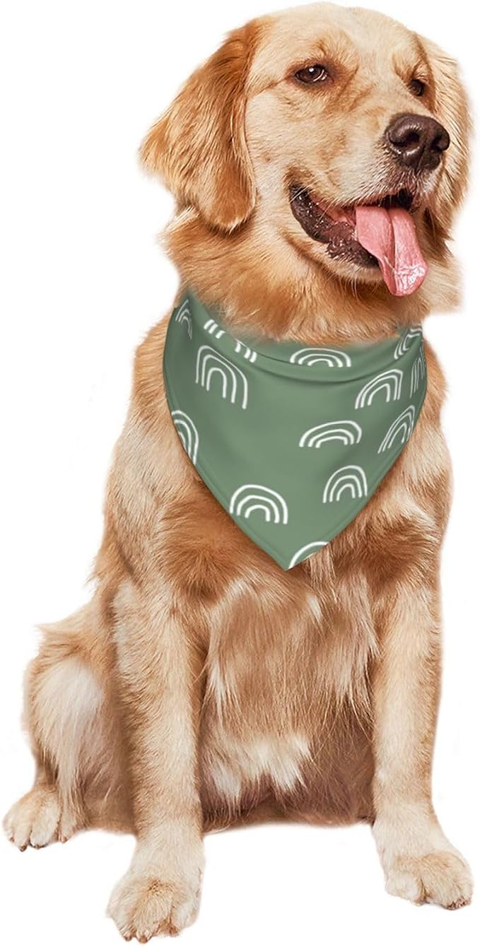Sage Green Dog Bandana,Adjustable Triangle Bibs Dogs Scarf,Puppy Neckerchief Dog Cat Bib for Spring Summer (Light Green)