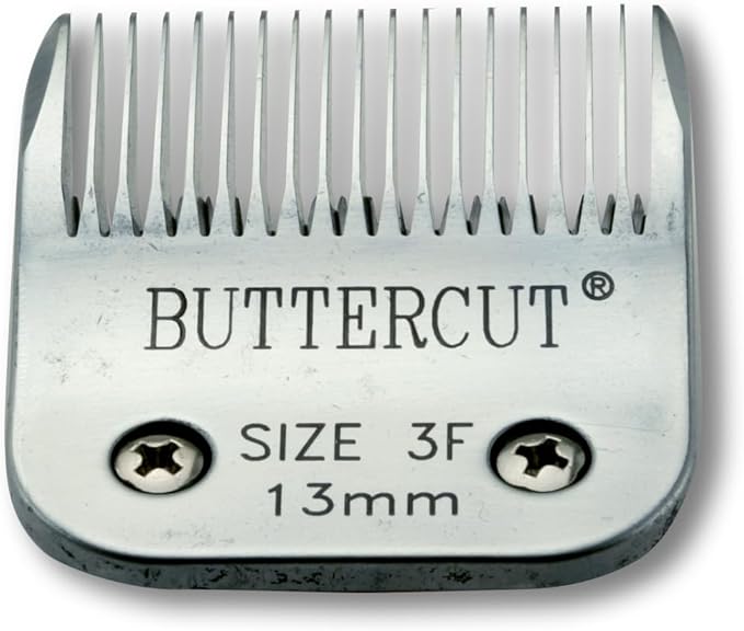 Geib Buttercut Detachable Replacement Dog Clipper Blade - Size 3F, Stainless Steel Long-Lasting Sharp Edges, 1/2-Inch Length, Compatible with Andis A5, Oster A5, Wahl KM10, Size-3F Dog Grooming Blade