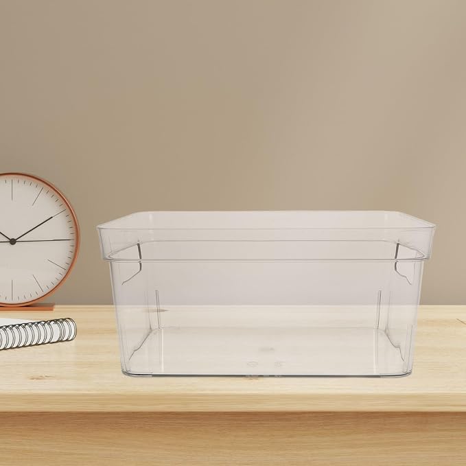 ORFOFE Portable Pet Storage Box with Large Capacity and Side Holes, Multi-functional Organizer for Office and Home Use, Convenient Mobility Desktop Toiletry and Stationery Storage