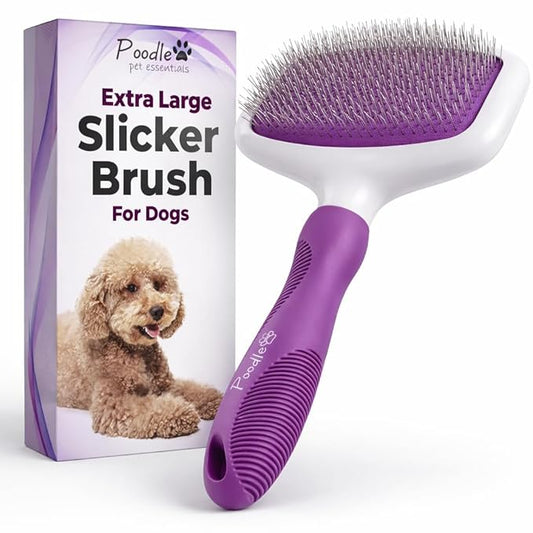 Poodle Pet Slicker Brush Large Size - For Dogs, Cats, Rabbits - Matted/Loose Fur, Knots - Suitable for Doodle/Goldendoodle Grooming and Shredding Short/Long Hair